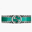 Gucci Ring with Interlocking G Turquoise Enamel Silver