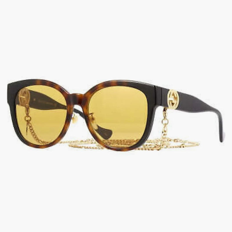 Sluneční brýle kulatého řetězce Gucci Havana/žlutá (GG1028SK-003)