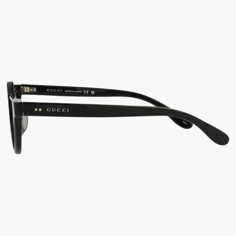 Gablas de sol de acetato de marco redondo Gucci Negro/Negro/Plata (GG1368S-3001399-001)