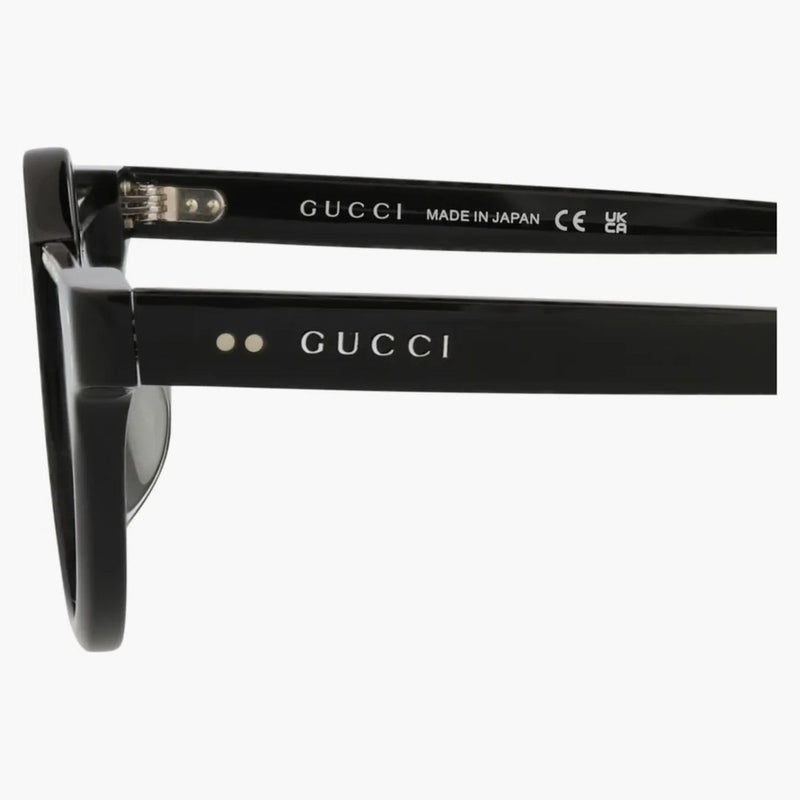 Gablas de sol de acetato de marco redondo Gucci Negro/Negro/Plata (GG1368S-3001399-001)