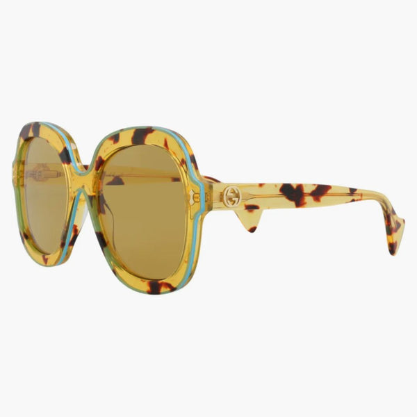Occhiali da sole acetato di acetato rotondo Gucci (Havana/Brown (GG1240S-30013512-003)