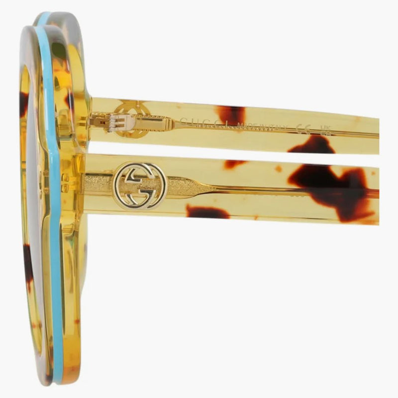 Okrągłe okrągłe okulary przeciwsłoneczne Gucci Havana/Havana/Brown (GG1240S-30013512-003)
