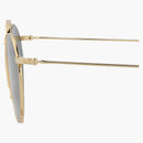 Gucci Round-Frame Metal Sunglasses Gold/Gold/Gray (GG1034S-30011714-002)