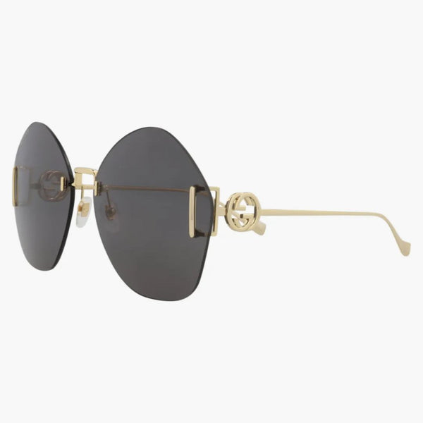 Occhiali da sole in metallo Gucci Round-frame Gold/Gold/Grey (GG1203S-30013411-002)