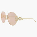 Gucci Round-Frame Metal Sunglasses Gold/Gold/Pink (GG1206SA-30013413-004)