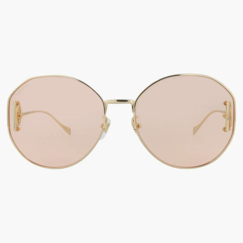 Gucci Round-Frame Metal Sunglasses Gold/Gold/Pink (GG1206SA-30013413-004)
