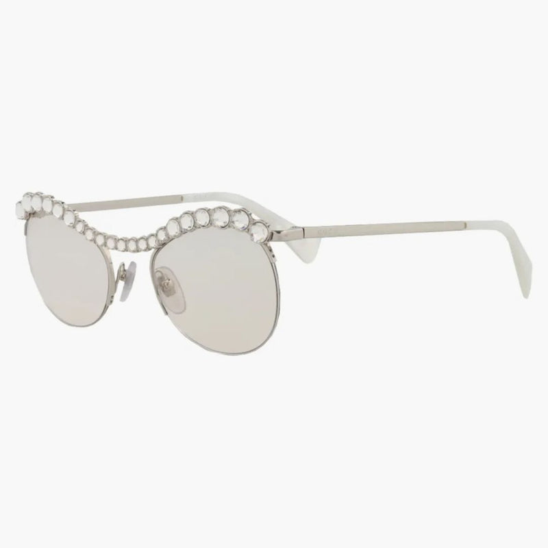 Gucci Round-Frame Metal Sunglasses Silver/Silver/Yellow (GG0994S-30011393-001)