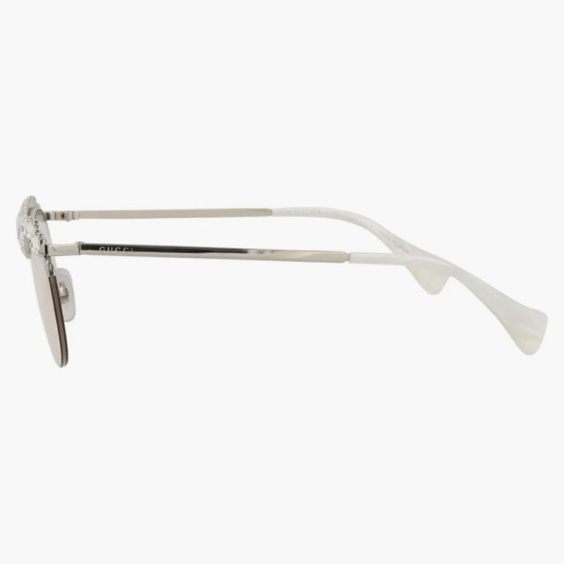 Gucci Round-Frame Metal Sunglasses Silver/Silver/Yellow (GG0994S-30011393-001)