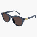 Gucci Round Frame Sunglasses Cobalt Blue/Brown (GG1501S-003-Fri)