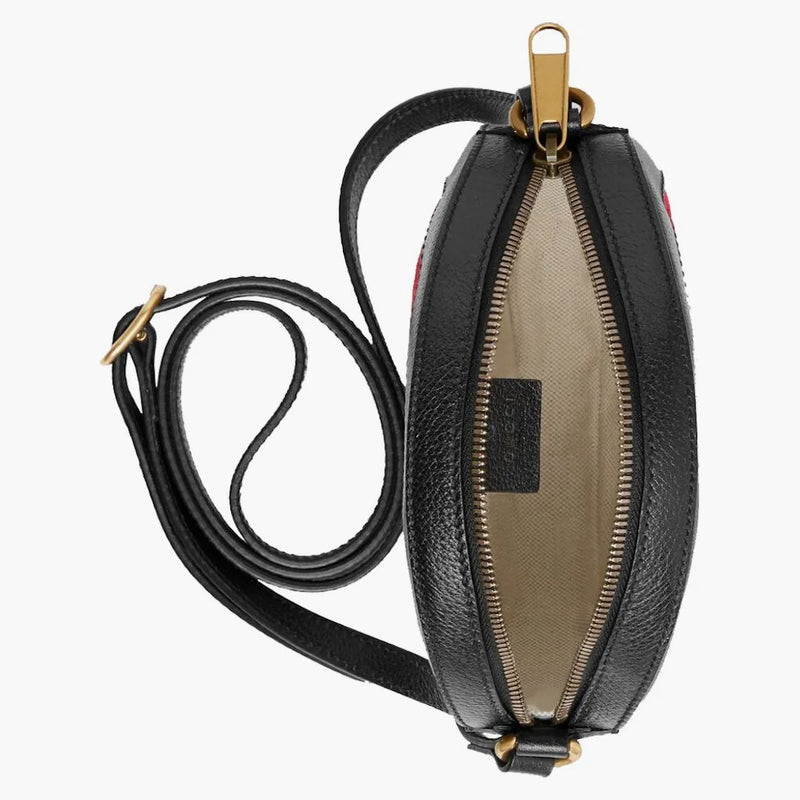 Gucci kulatý GG ramenní taška Velvet Red/Black