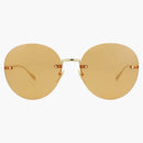 Gucci runda ovala solglasögon guld/guld/orange (GG1149S-30012724-007)