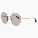 Gucci Round Oval Sunglasses Gold/Gold/Violet (GG0899S-30010510-001)