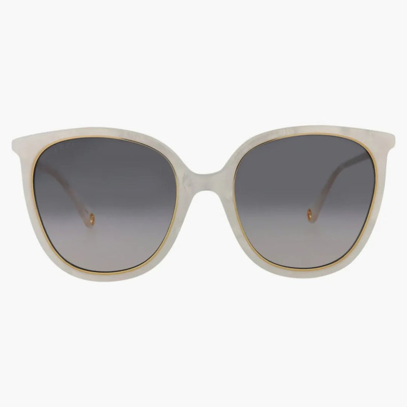 Gucci Round Oval Sunglasses White/White/Gray (GG1076S-30012794-003)