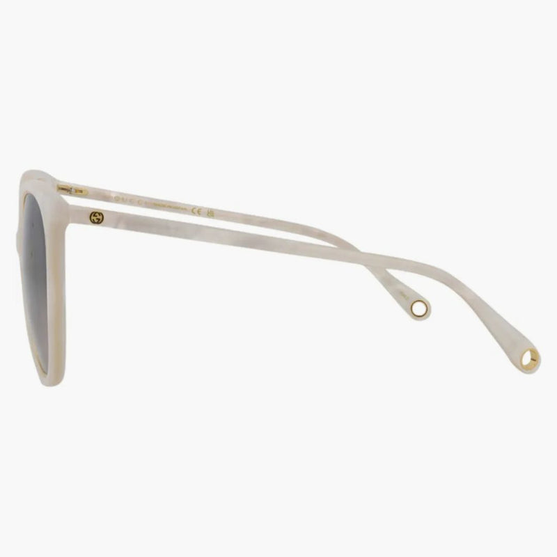 Gucci Round Oval Sunglasses White/White/Gray (GG1076S-30012794-003)