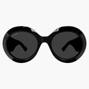 Gucci Round Sunglasses Shiny Black/Gray (GG1647S-007)