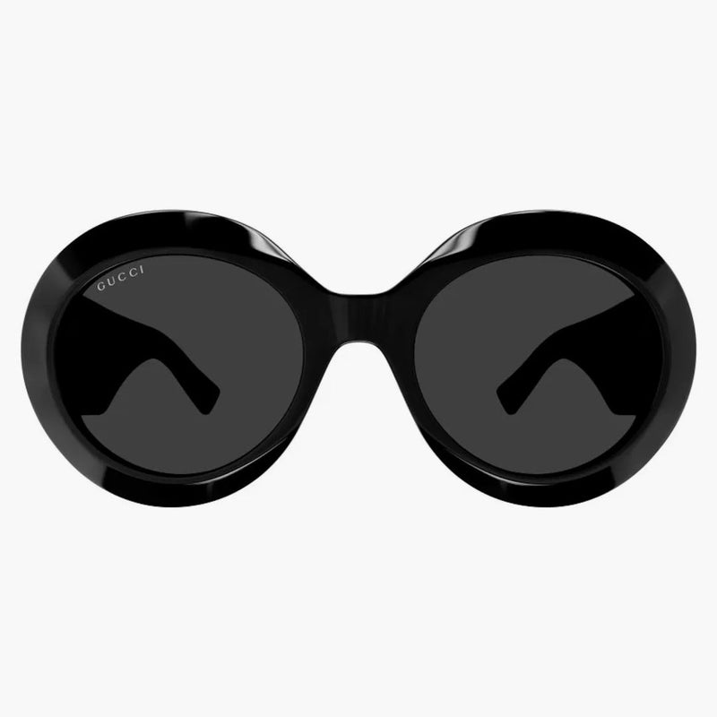 Gucci Round Sunglasses Shiny Black/Gray (GG1647S-007)