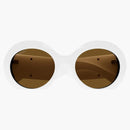 Gucci Round Sunglasses White/brown (gg1647s-003)