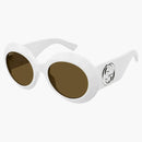 Gucci Round Sunglasses White/brown (gg1647s-003)