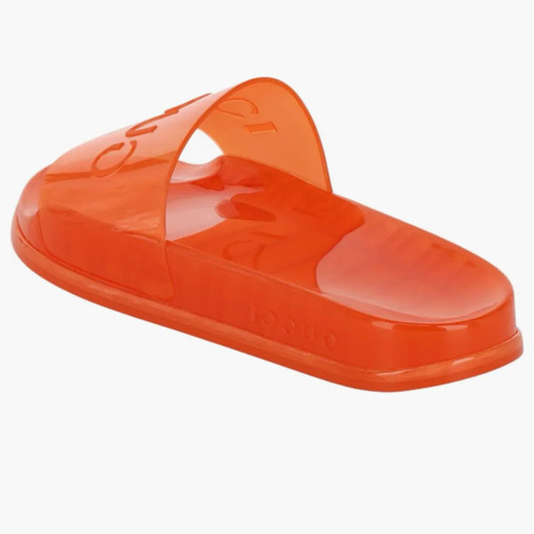 Gucci Rubber Logo Slides Orange