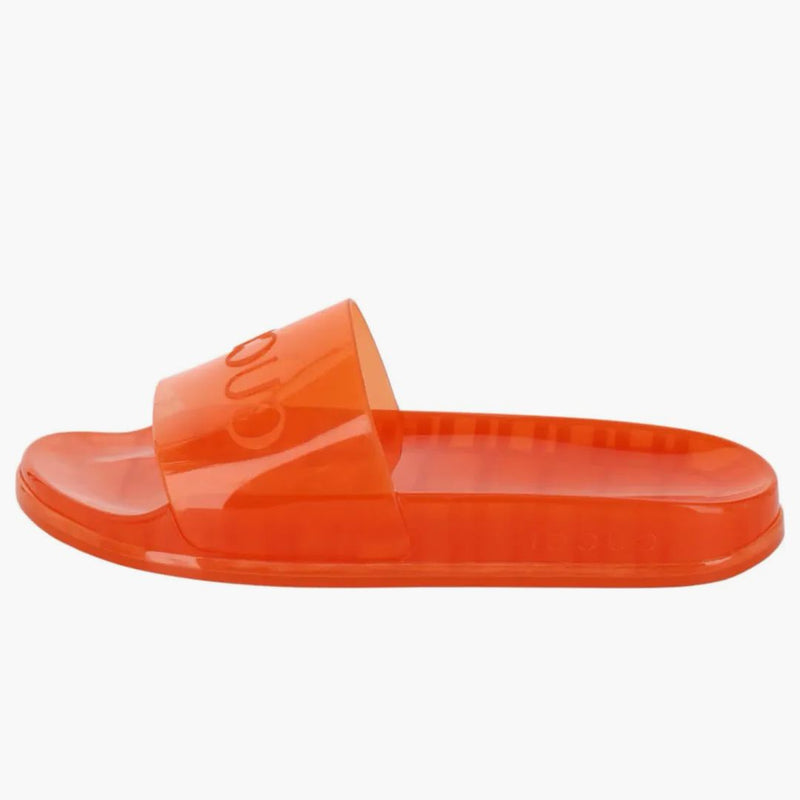 Gucci Rubber Logo Slides Orange