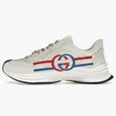 Gucci Run White Blue Red entrelazado G Detalles de rayas blancas