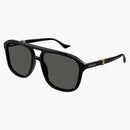Gucci běžící sluneční brýle Web Aviator Black/Gold (GG1494S 001)