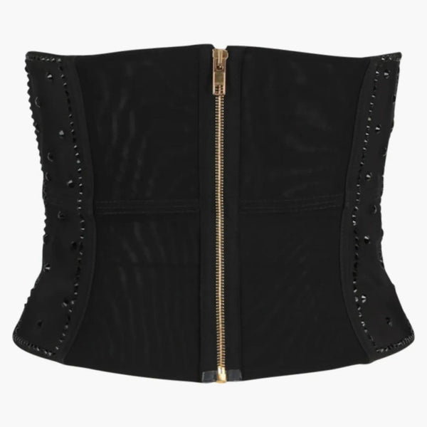 Corsetto ricamato con paillettes Gucci Black