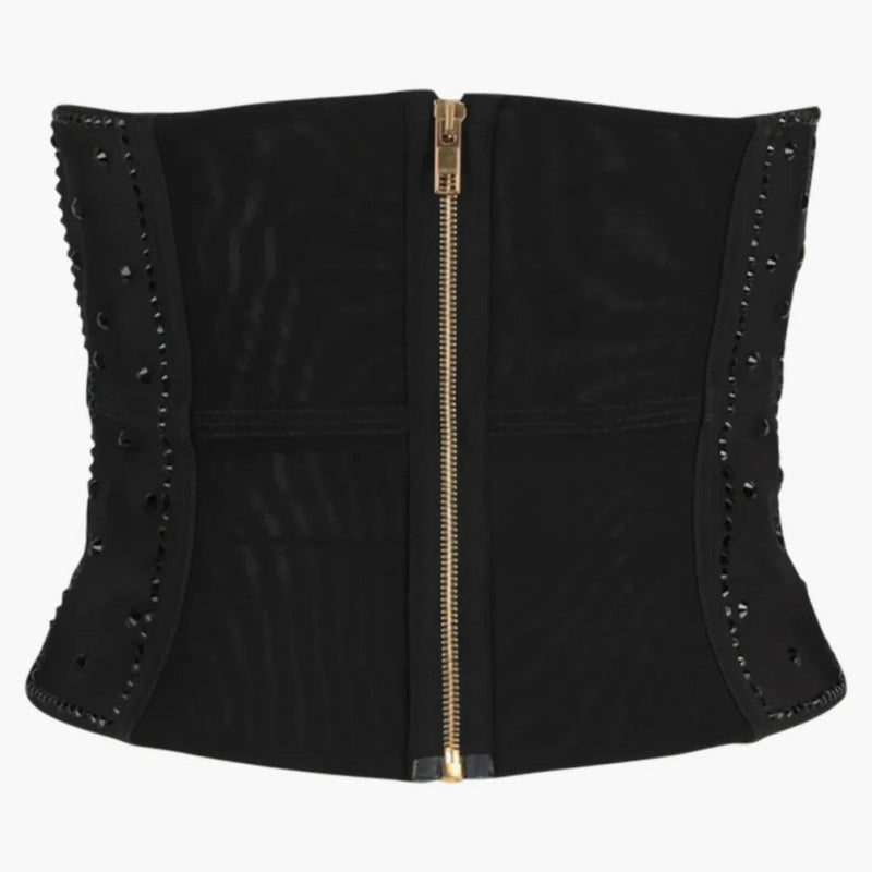 Corsetto ricamato con paillettes Gucci Black