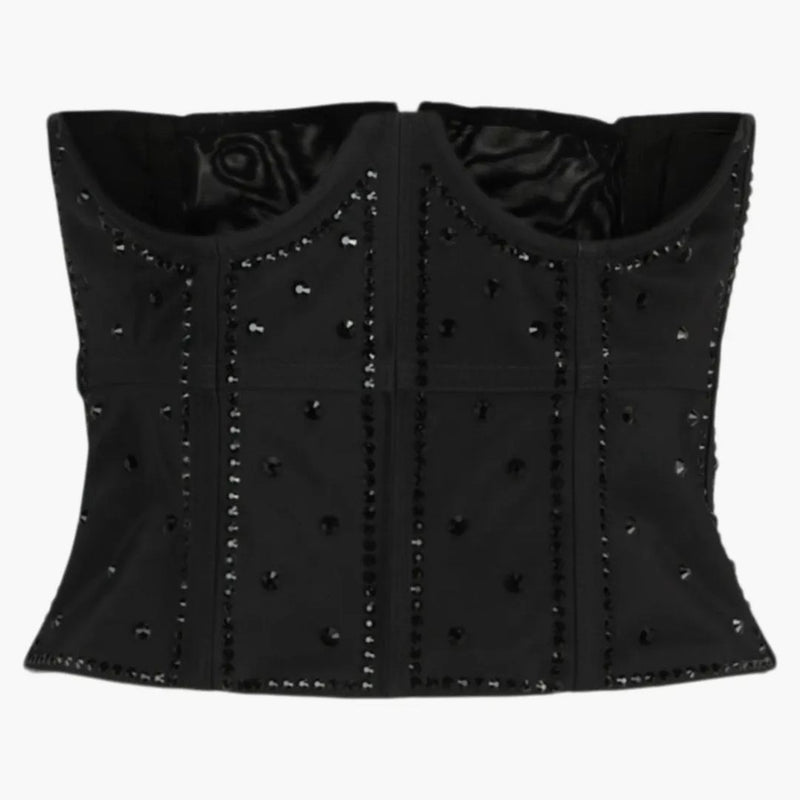 Corsetto ricamato con paillettes Gucci Black