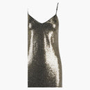 Gucci Sequin Sleeveless Cocktail Dress Black Gold