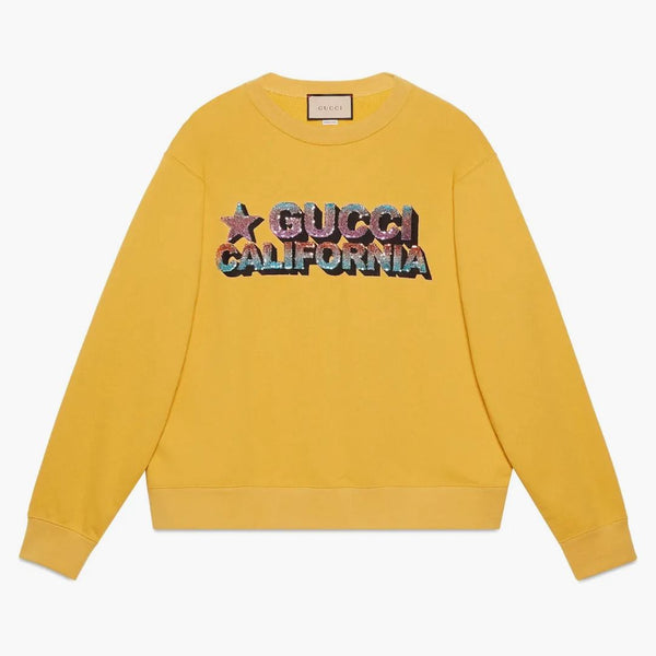 Gucci cekinów bluzka bawełniana bluza żółta