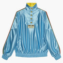 Gucci Shiny Jersey Sweatshirt con web azzurro