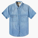 Gucci Short Sleeve Denim Shirt Blue