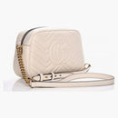 Gucci Gg Marmont Small Matelasse Shoulder Bag White
