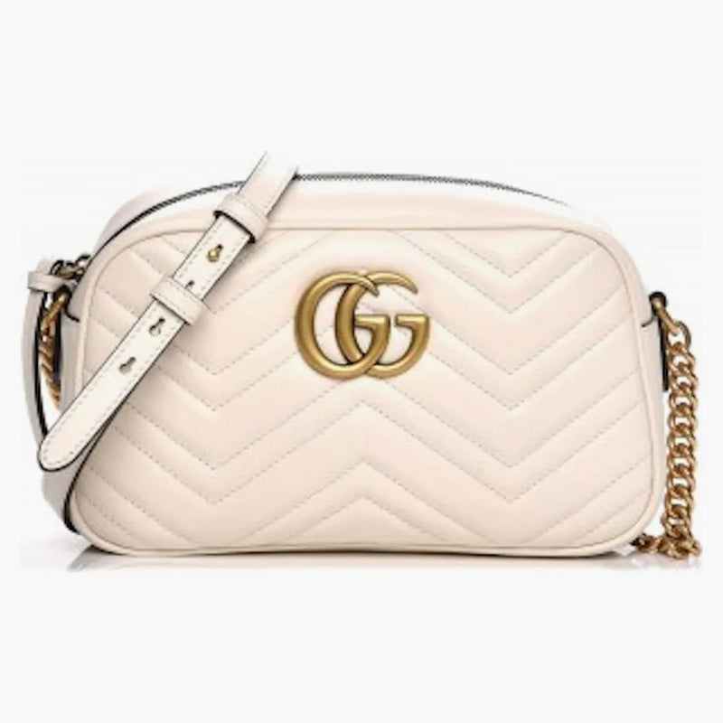 Gucci GG Marmont Small Matelasse axelväska vit