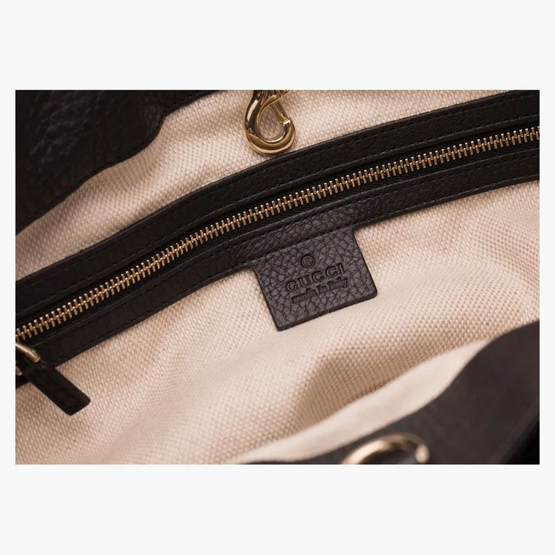 Gucci Soho axelväska kedja band medium svart