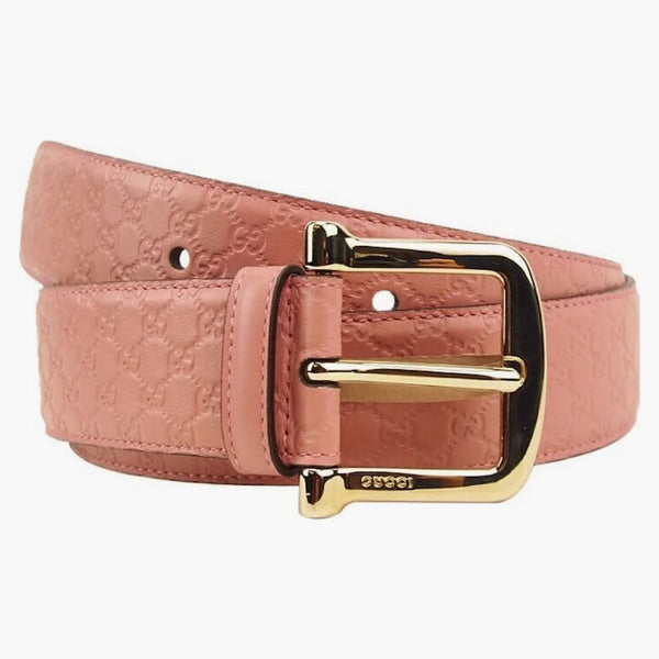Cinturón de la firma de Gucci guccissima rosa en relieve