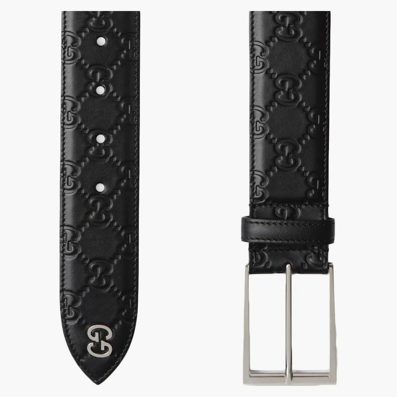 Gucci Signature Belt With Gg Detail 1.5 Width Black
