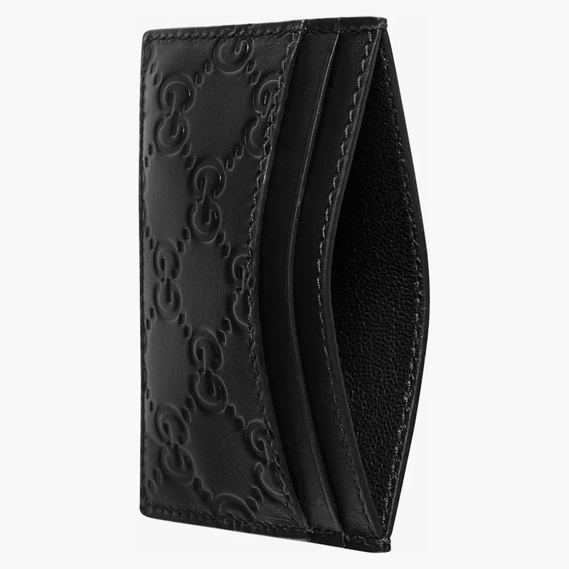 Gucci Signature Card Case Metal GG Black