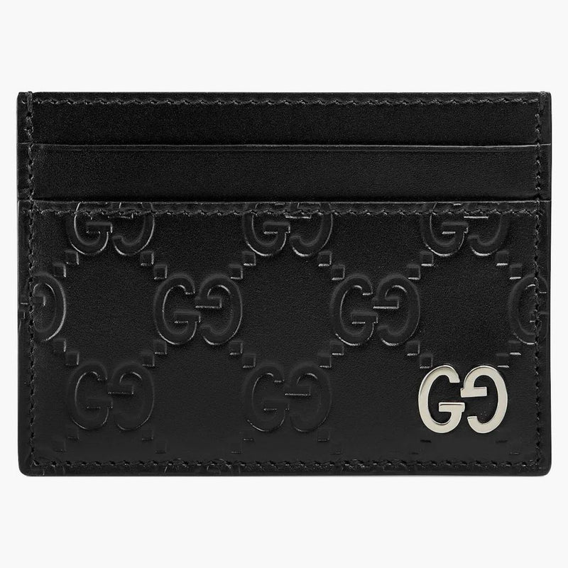 Gucci Signature Card Case Metal GG Black
