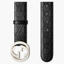 Gucci podpisový kožený pás černý