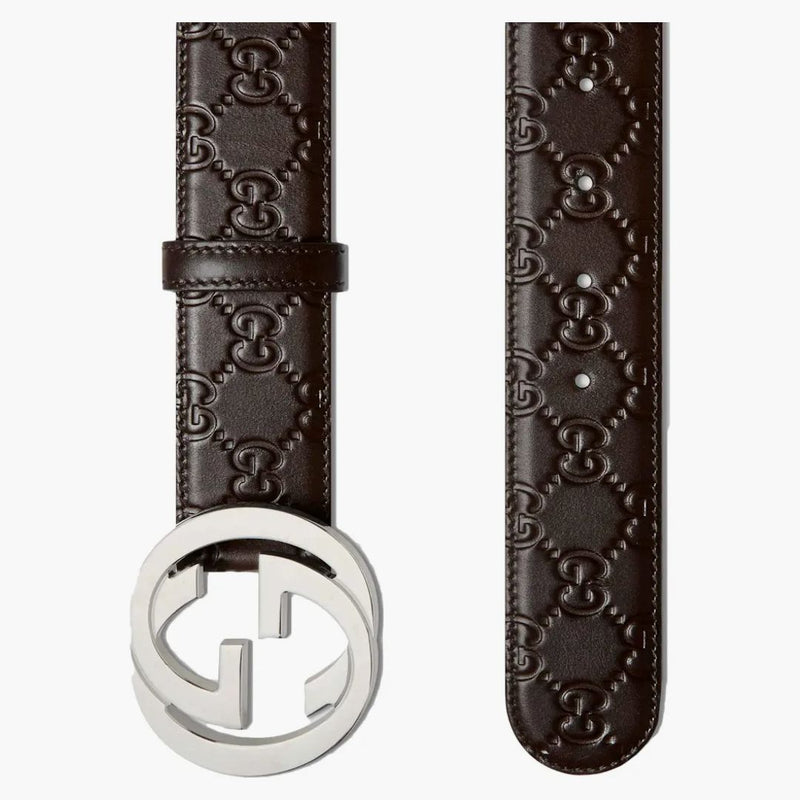 Cintura in pelle firmata Gucci Brown