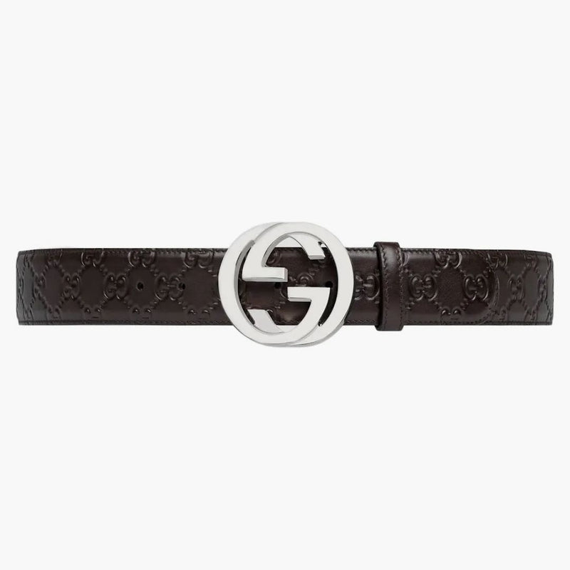 Cintura in pelle firmata Gucci Brown