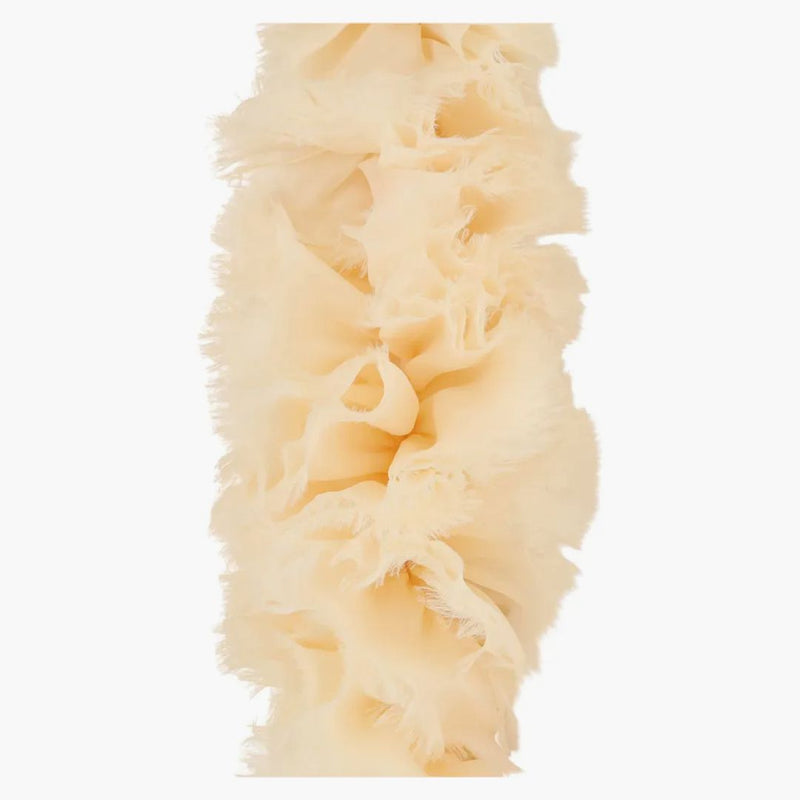 Gucci Silk Ruffle Scarf Cream