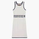 Gucci Sleeveless Belted Dress White/Navy