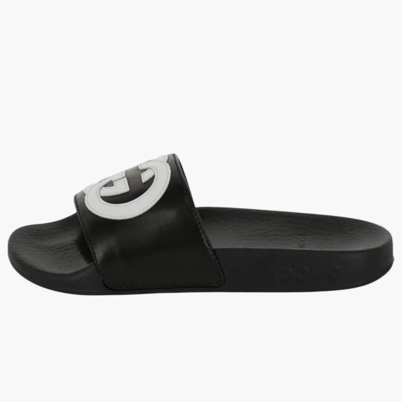 Gucci Slide Inslocking G Black White (barn)