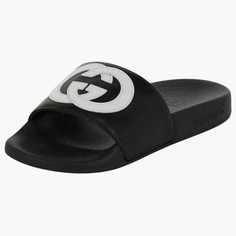 Gucci Slide Inslocking G Black White (barn)