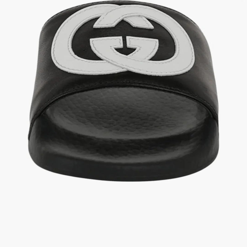 Gucci Slide Inslocking G Black White (barn)