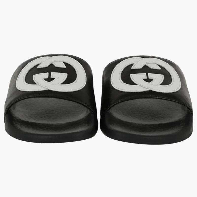 Gucci Slide Inslocking G Black White (barn)