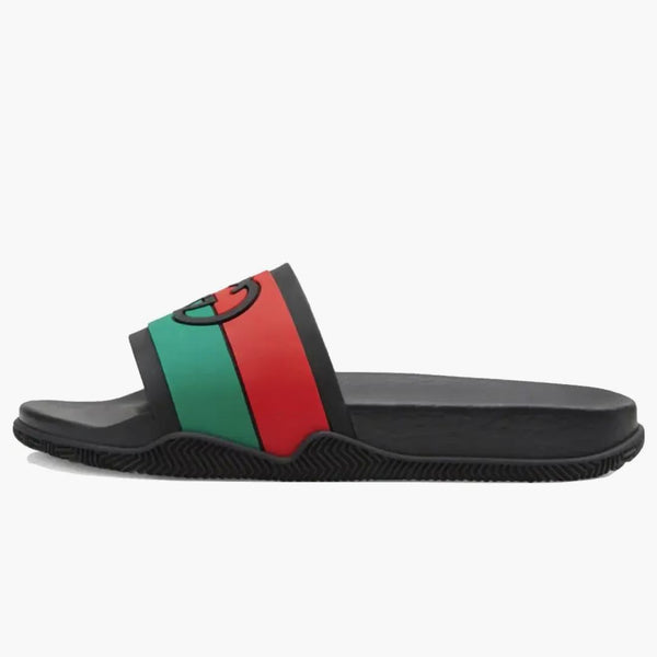 Gucci Slides Interlocking G Black Red Green (Women's)